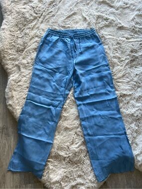 Zara Sky Blue Wide-Leg  Pants